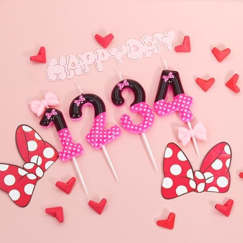 OGnomiFX 3rd Pink Black Birthday Candle with Bow