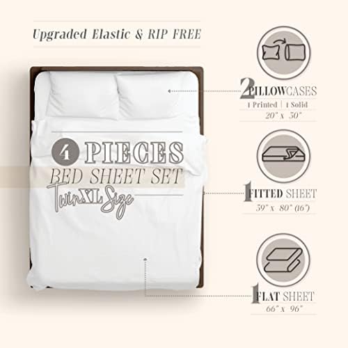 Elegant Comfort Holiday Printed 4-Piece Twin XL Sheet Set
