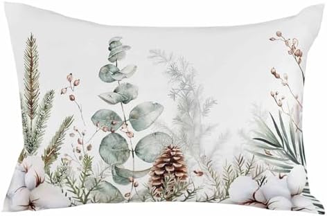 Waterproof Pillow Protector 2 Pack with Zipper and Pine Cone Pattern