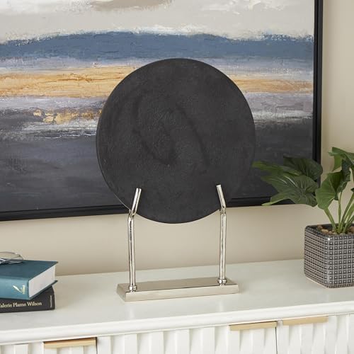 Deco 79 Marble Abstract Decorative Sculpture with Silver Stand