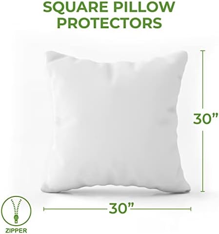 Hudson Comfort Pillow Protector 30x30 Inch 2 Pack Waterproof Zippered