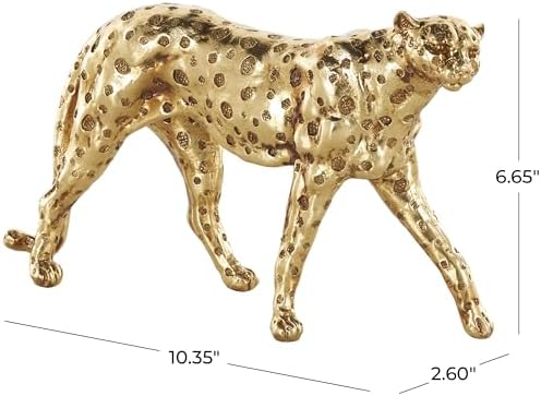 Deco 79 Gold Resin Leopard Decor Sculpture