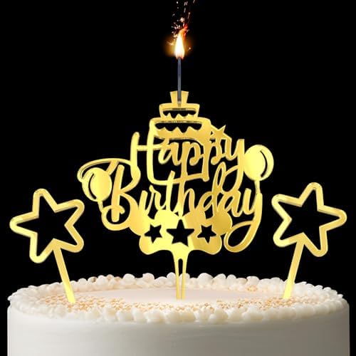 Spark Magic Happy Birthday Cake Topper Candle