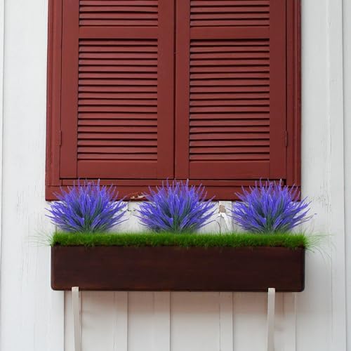 LikSoor 8 Bundles Artificial Lavender Flowers UV Resistant