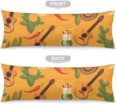 MEIKKO Traditional Mexican Symbols Pillow Cover with Zipper 20x54