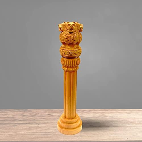 Wooden Ashoka Pillar Stambh for Table Desk Decor