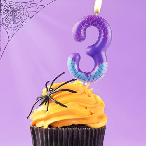 Zi Lan Purple Spider 4th Birthday Candle Cake Topper 1