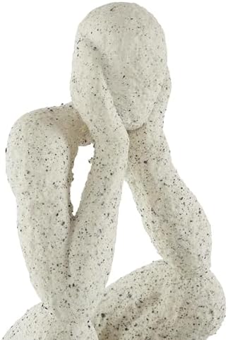 Deco 79 Polystone Crouching Person Statue with Black Base