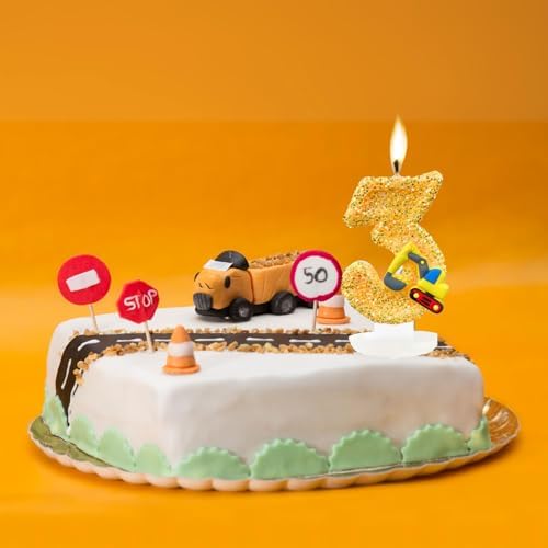 CasaPopz Construction Birthday Candles Number 2