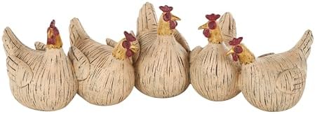 Deco 79 Polystone Chicken Statue with Gold Heads