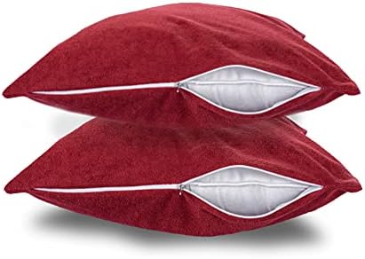 Wakefit Waterproof Terry Cotton Pillow Protector 2 Piece Maroon