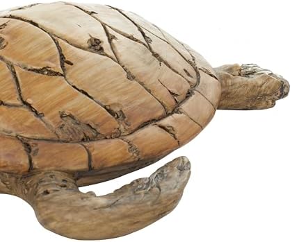 Deco 79 Polystone Turtle Home Decor Statue Brown