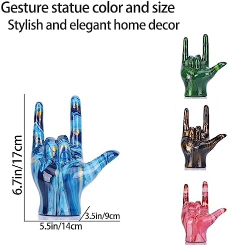 I Love You Gesture Statue Green Home Decor Sculpture 1