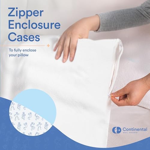Continental Bedding Zippered Fleece Pillow Protector Queen Size
