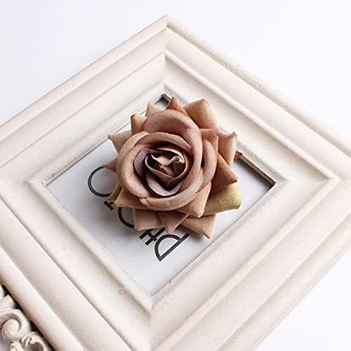 Sonze Artificial Flowers Velvet Rose 5cm 5PCS Brown