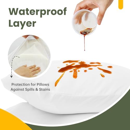 Fairpeak Waterproof Pillow Protector King Size 4 Pack