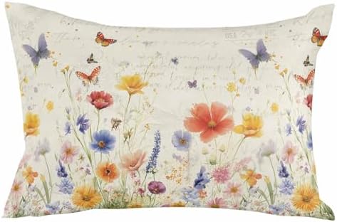 Waterproof Pillow Protector 2 Pack Wildflower Pattern with Zipper
