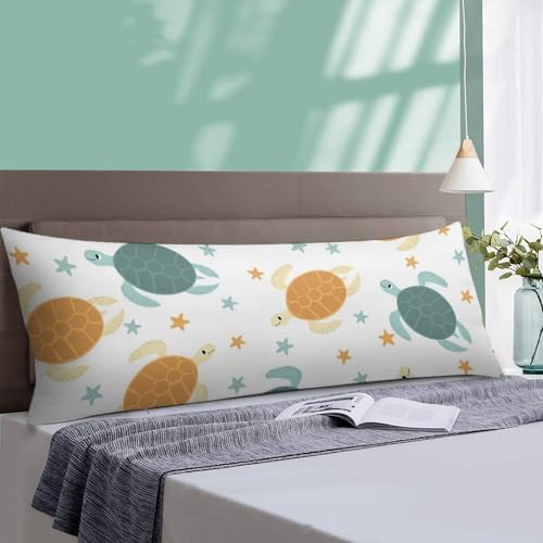 MEIKKO Pattern Turtle Body Pillow Cover with Zipper