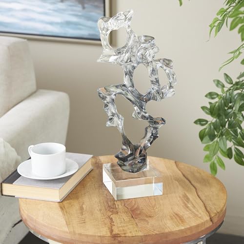 Deco 79 Handmade Glass Sculpture Decor Statue with Clear Base