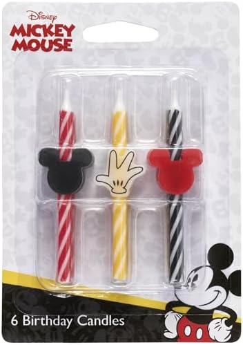 Disney Mickey Mouse Birthday Candles - 6pcs Set