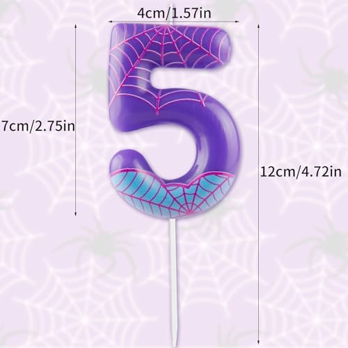 Zi Lan Purple Spider 4th Birthday Candle Cake Topper 1