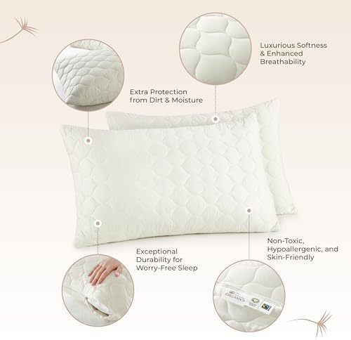 Organic Cotton Pillow Protector 2 Pack - King Size