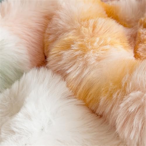 Milk Velvet Fitted Sheet with Faux Rabbit Fur Design