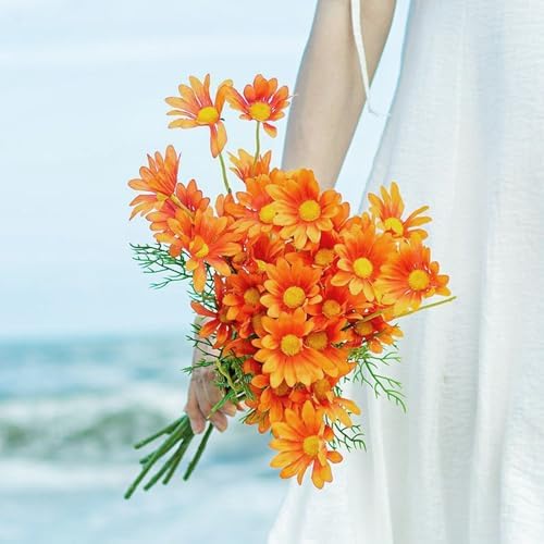 XIYUAN 15 Bundles Artificial Small Daisy Flowers Bouquet UV Resistant