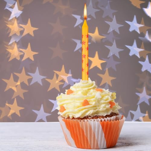 Conelist 12Pcs Anime Star Themed Birthday Candles Yellow Red