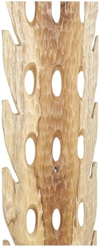 Deco 79 Teak Wood Abstract Sculpture with Live Edge Base 1