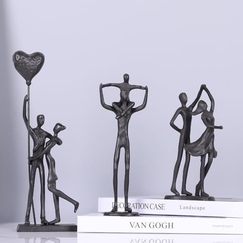 QIANLING Cast Iron Dancing Couple Sculpture - 6th Wedding Anniversary Gift