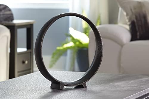 Signature Design by Ashley Ryandale Round Metal Sculpture Antique Black