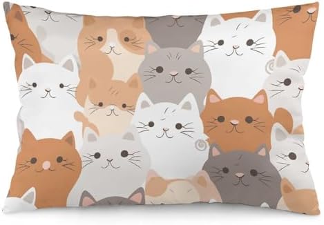 Orange Cats Pillowcase with Zipper Breathable Cooling Throw Cover