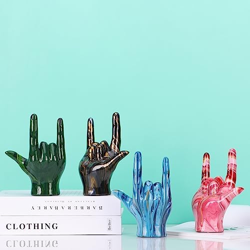 I Love You Gesture Statue Green Home Decor Sculpture 1