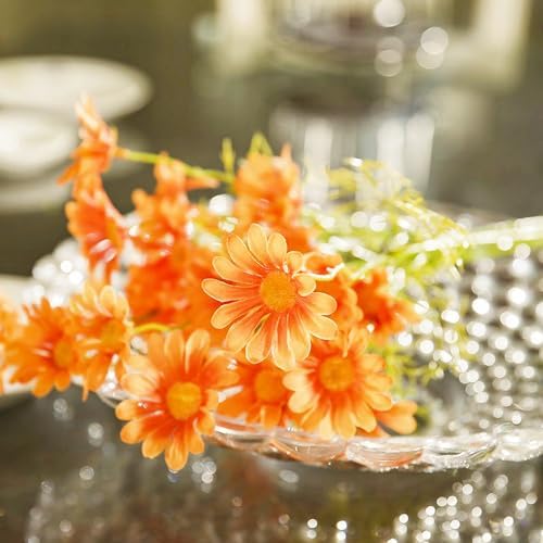XIYUAN 15 Bundles Artificial Small Daisy Flowers Bouquet UV Resistant