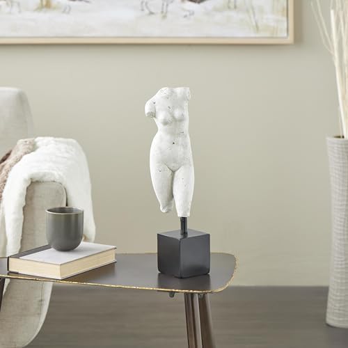 Deco 79 Polystone People Statue with Black Base