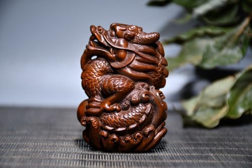 LimpaC Boxwood 12 Zodiac Dragon Grain Statues