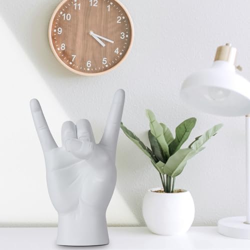 Rock and Roll Finger Sculpture White Modern Decor