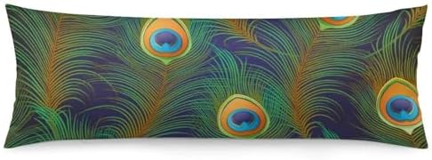 Peacock Feathers Pattern Body Pillow Cover with Zipper 20x54