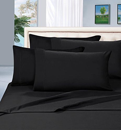 Elegant Comfort 1500 Thread Count Bed Sheet Set Twin Black