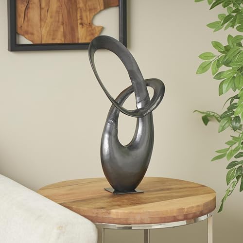 Deco 79 Dark Gray Aluminum Abstract Sculpture Home Decor Statue