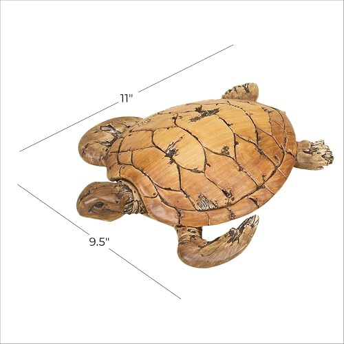 Deco 79 Polystone Turtle Home Decor Statue Brown
