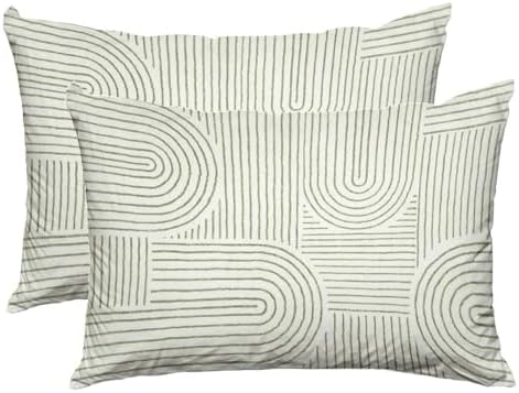 Abstract Pillow Protectors with Zipper 36x20 Set of 2