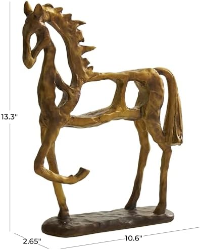Deco 79 Gold Polystone Horse Sculpture