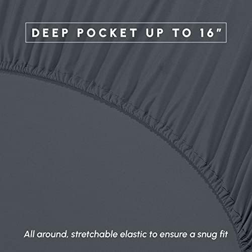 Elegant Comfort 4-Piece Quilted Bed Sheet Set - Twin Gray