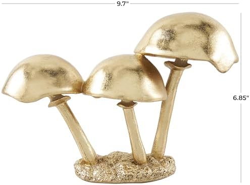 Deco 79 Gold Mushroom Sculpture Home Decor Statue