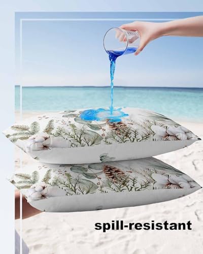 Waterproof Pillow Protector 2 Pack with Zipper and Pine Cone Pattern