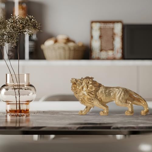 Modern Gold Lion Statue 118 Inch Home Decor Sculpture