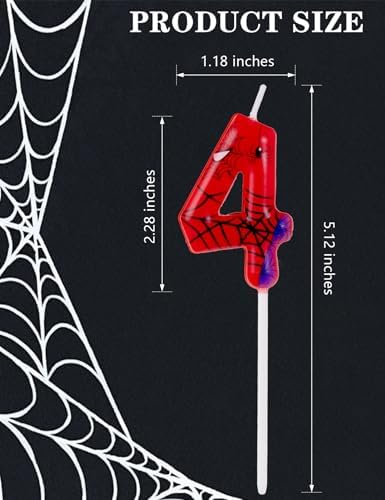 Gezan Spider Themed Birthday Number Candles for Party Decor