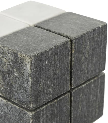 Deco 79 Marble Dice Sculpture Set of 2 White with Black Accent